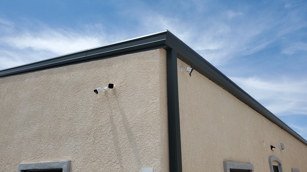 Cameras on a commercial building