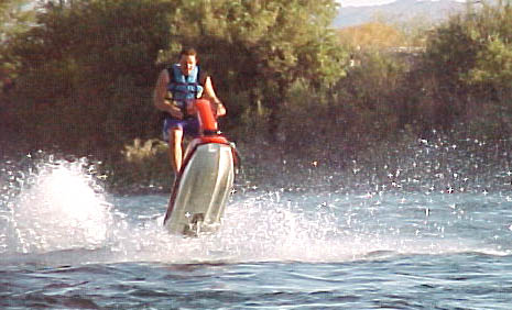 Vic Szilard jumping a 1982 Kawasaki 550 Jet Ski in 1999